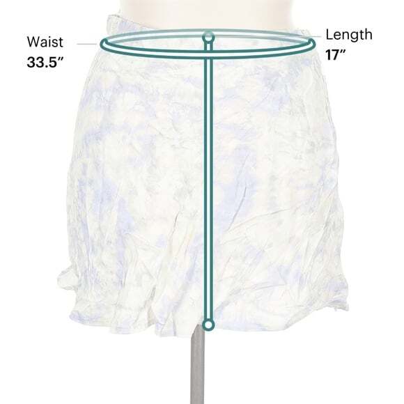 Zara Tie Dye Print Satin Mini Skirt purple Watercolor Marble print New - Picture 4 of 5